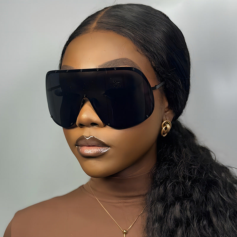 Chic Brown Oversized Sunglasses UV400 Protection