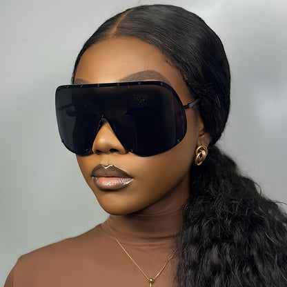 Chic Brown Oversized Sunglasses UV400 Protection