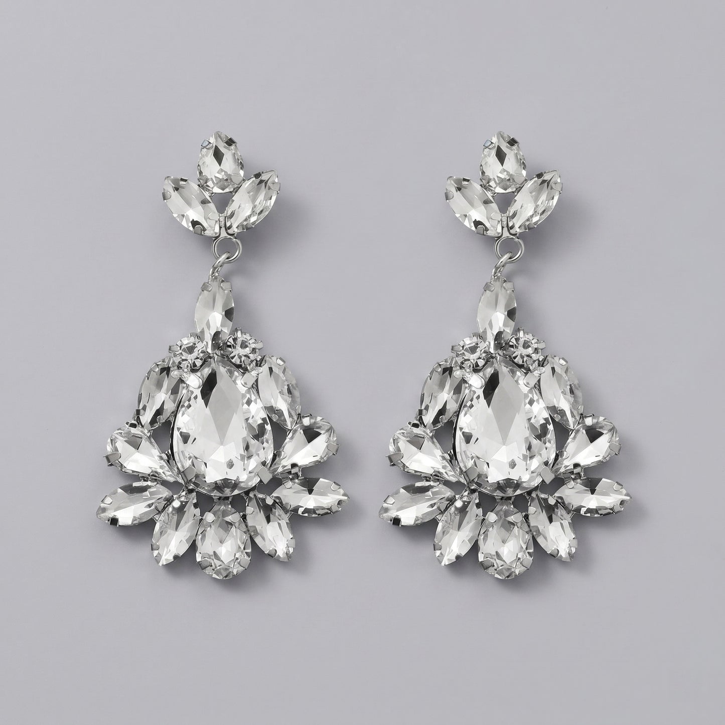 Vintage Floral Alloy Rhinestone Earrings Elegant Daily Drops