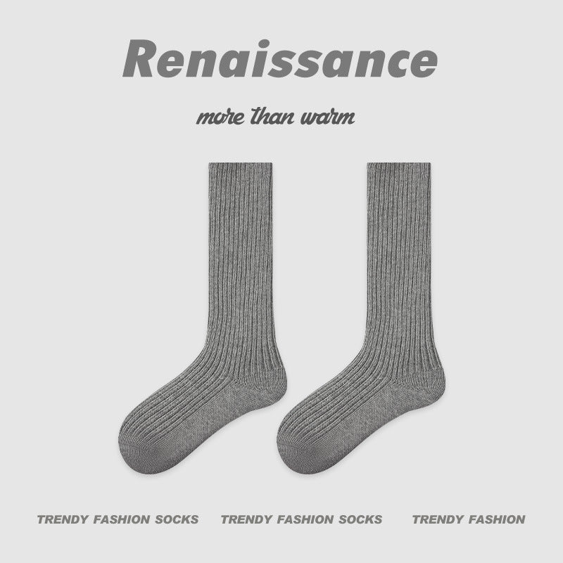 Mid Calf Embroidered Cotton Blend Slouch Socks Vintage