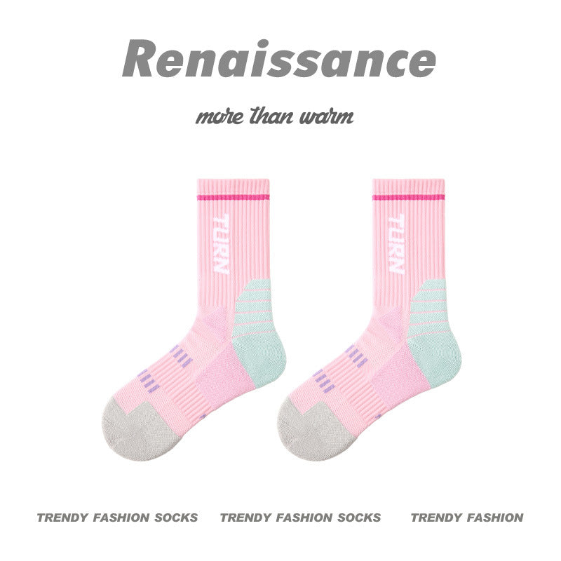 Combed Cotton Colorblock Sport Socks Moisture Wicking