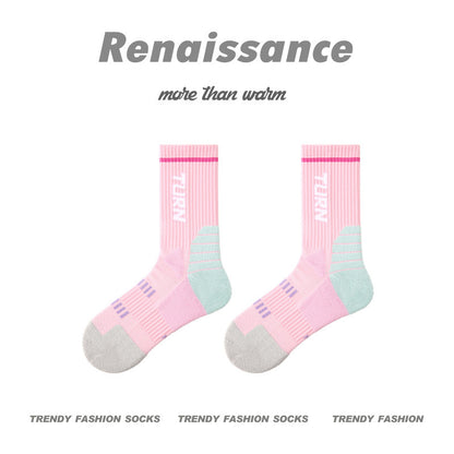 Combed Cotton Colorblock Sport Socks Moisture Wicking