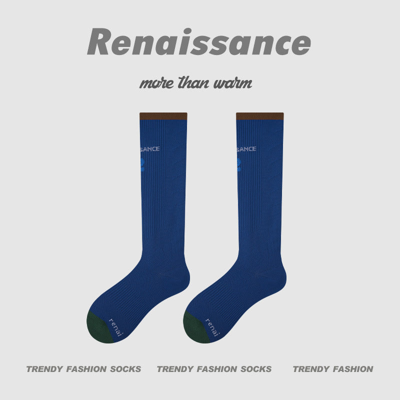 Compression Calf Socks Colorblock Breathable Fitness