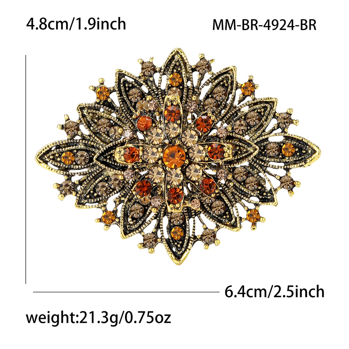 Exquisite Alloy Brooch with Rhinestones Elegant Fashion Accessory