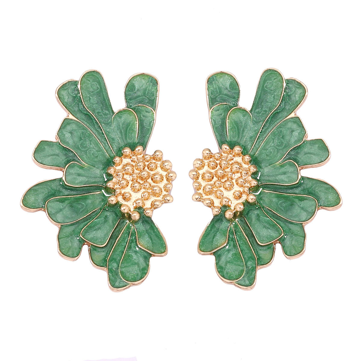 Alloy Enamel Flower Stud Earrings Hypoallergenic Chic