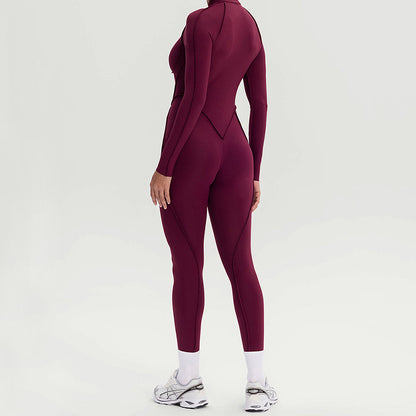 Color Block Yoga Jumpsuit with Hollow Back Spaghetti Strap