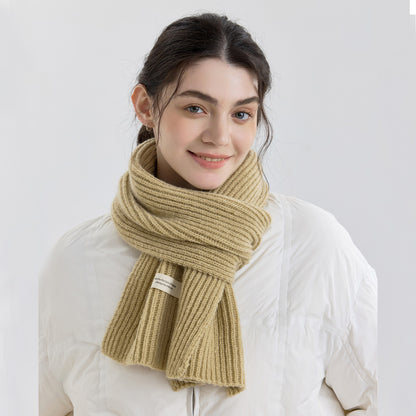 Solid Color Knitted Scarf for Women and Men