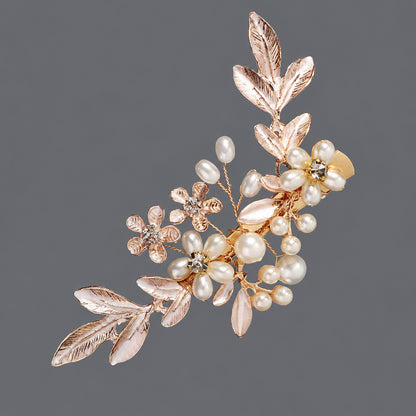Elegant Floral Hair Clips with Pearl and Rhinestone Accents