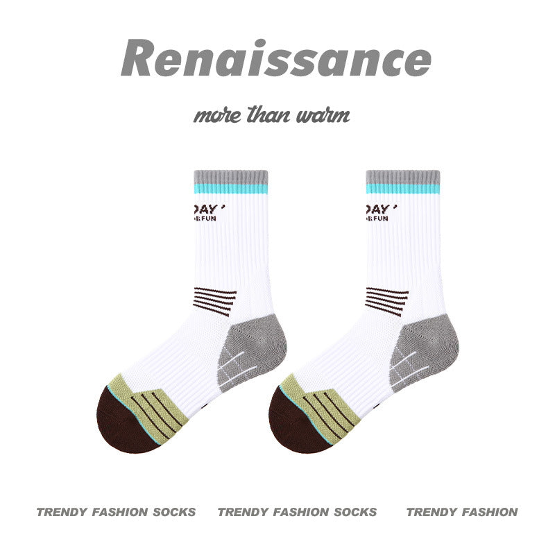Combed Cotton Colorblock Sport Socks Moisture Wicking