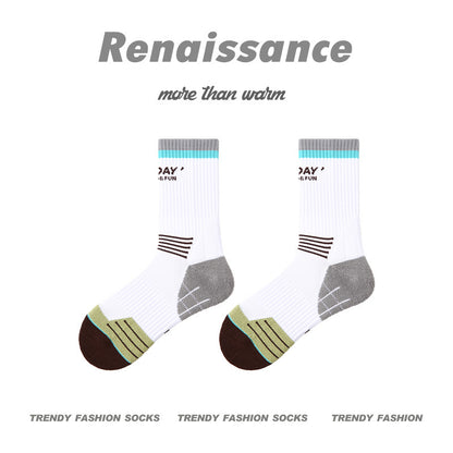 Combed Cotton Colorblock Sport Socks Moisture Wicking