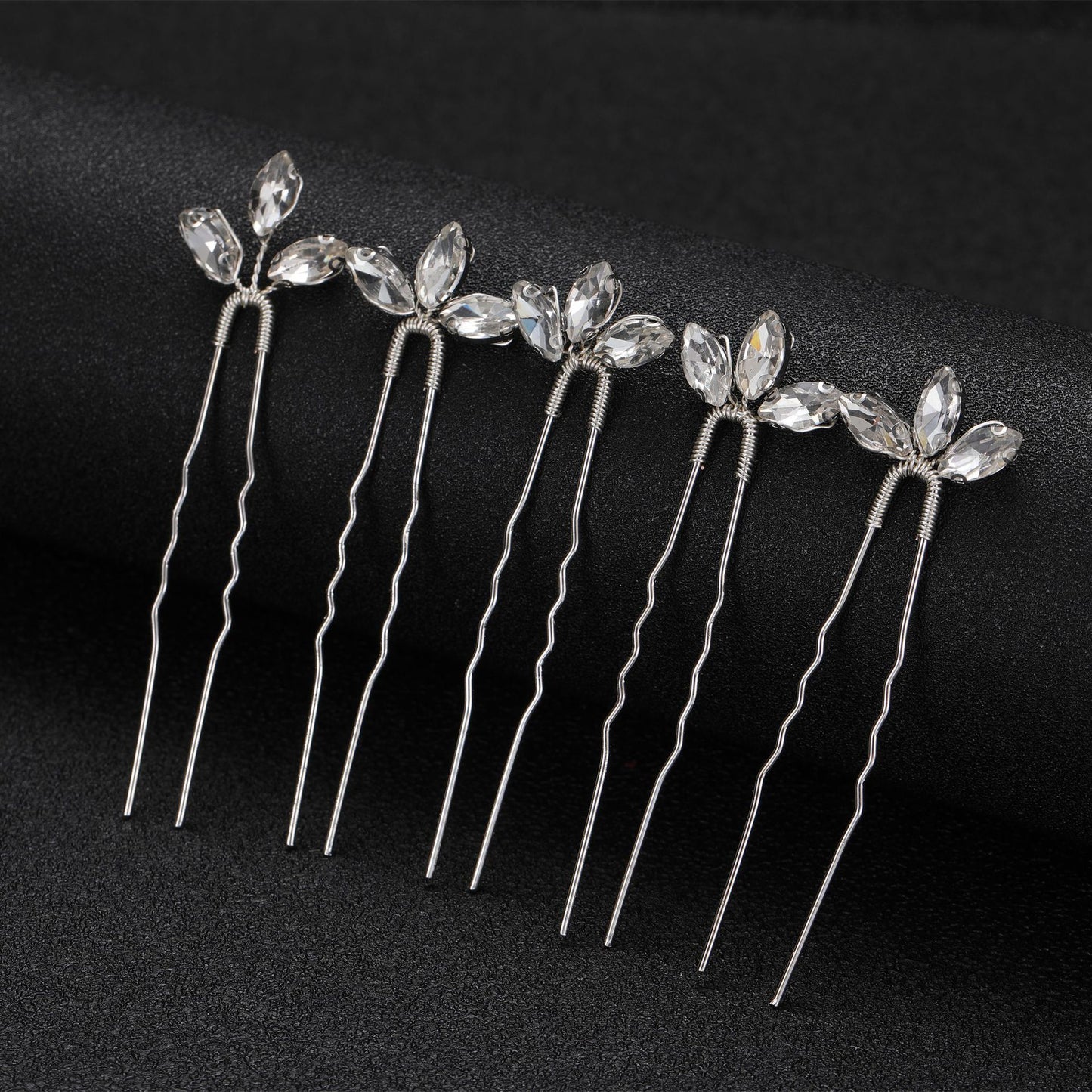 Metallic U Shaped Hair Pin Set of 3 Bridal Hair Accessories