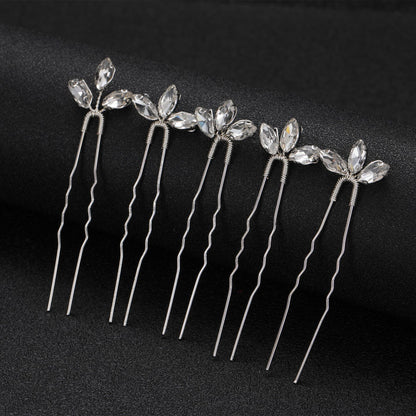 Metallic U Shaped Hair Pin Set of 3 Bridal Hair Accessories