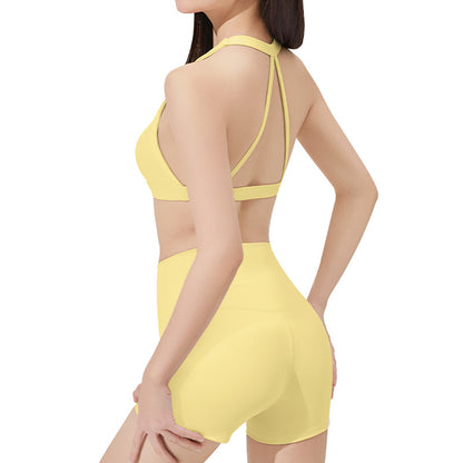 Yoga Bralette Set with Neck Tie, Stylish Workout Apparel for Women