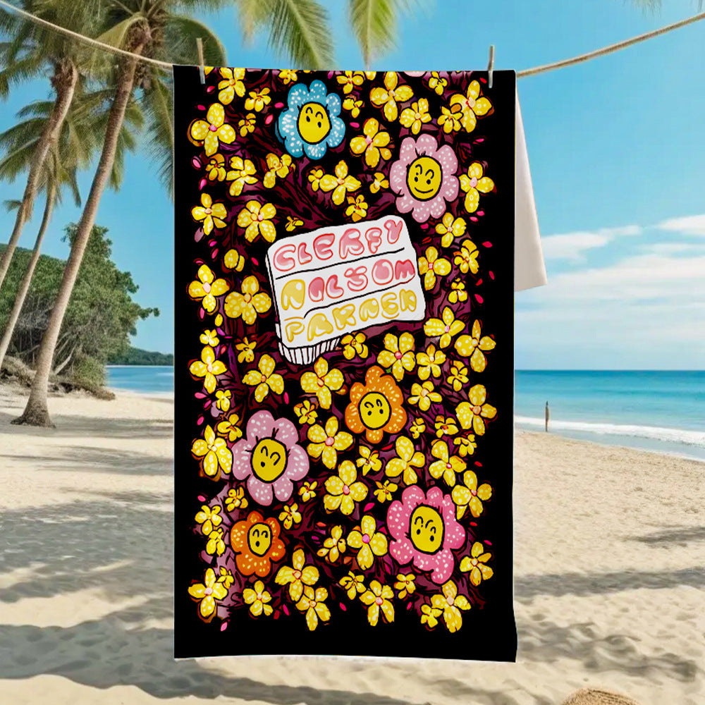 Customizable Turtle Print Beach Towel Ultra-Soft Microfiber Bath Towel