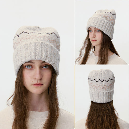 Burgundy Knitted Beanie Soft Warm Winter Hat for Women