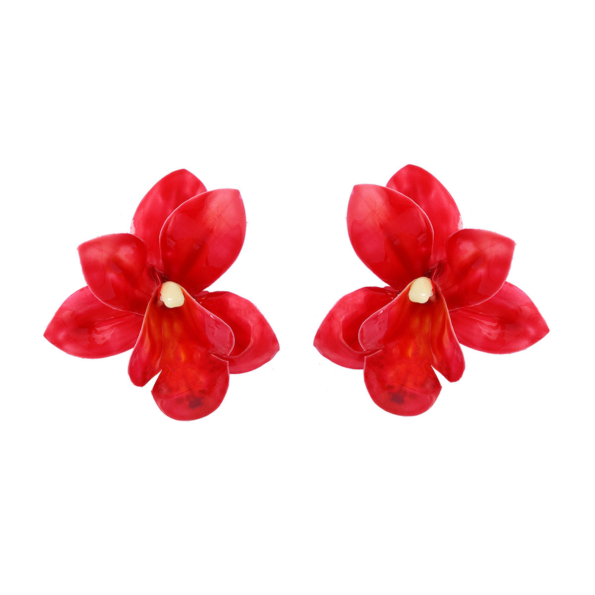 Earrings Boho Fabric Flower Lightweight Vacation Ready