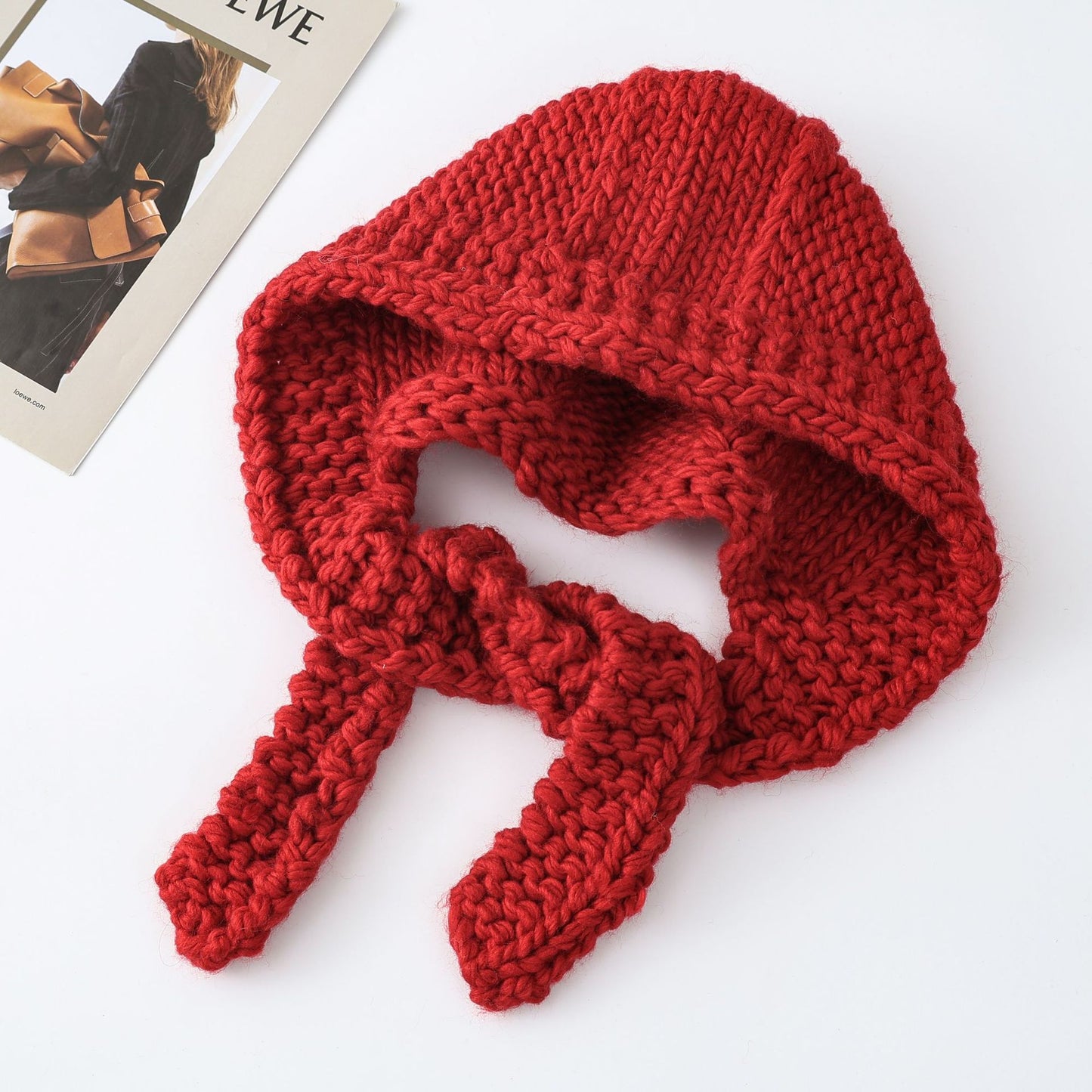 Fashionable Hand-Knitted Warm Beanie With Adjustable Strap