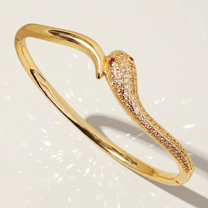High-End Zirconia Stone Bangle with Nail Design for Weddings and Parties