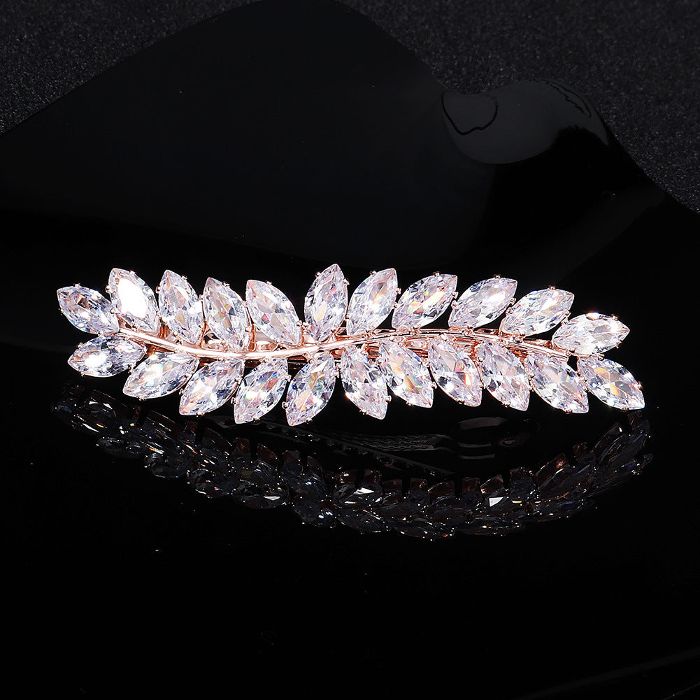 Elegant Rhinestone Hair Clips with Metal Side Pins