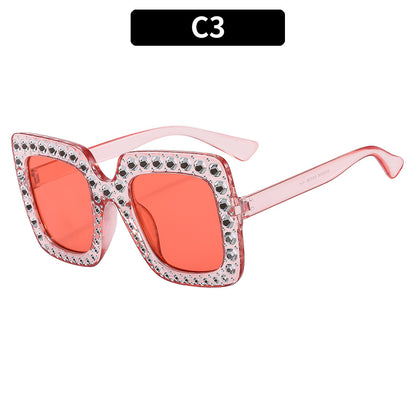 Colorful Gemstone-Embellished Disco Sunglasses Retro Style