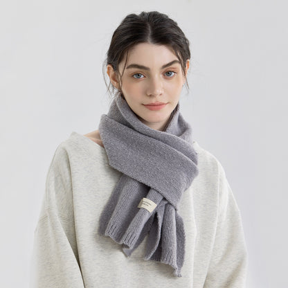 12-Color Solid Knit Scarf for Women and Men - Versatile Cozy Neck Warmer