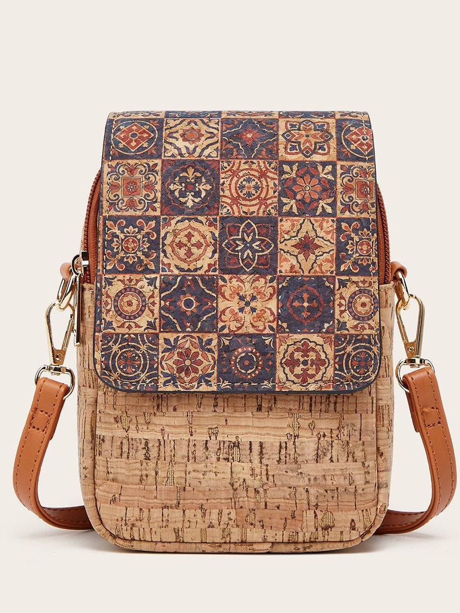Vintage Style Cork Phone Bag Multi-Functional Clutch Purse