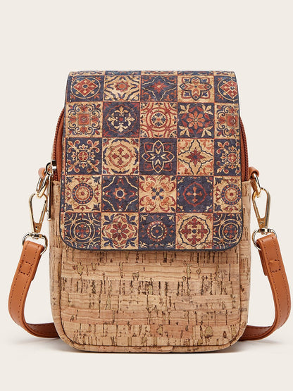 Vintage Style Cork Phone Bag Multi-Functional Clutch Purse