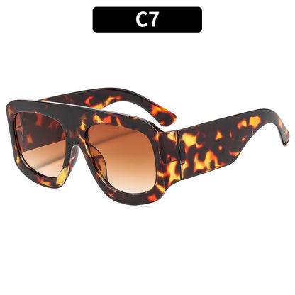 Trendy Square Frame Sunglasses UV400 Protection