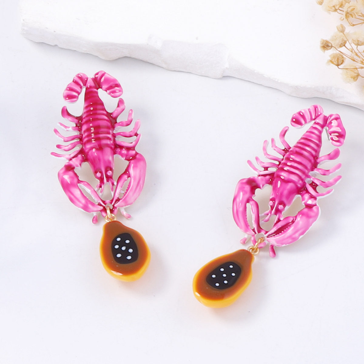 Earrings With Lobster Pendant Lightweight Resort Casual