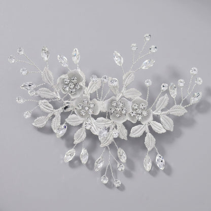 Exquisite Pearl and Crystal Flower Headpiece for Bridal Photoshoots