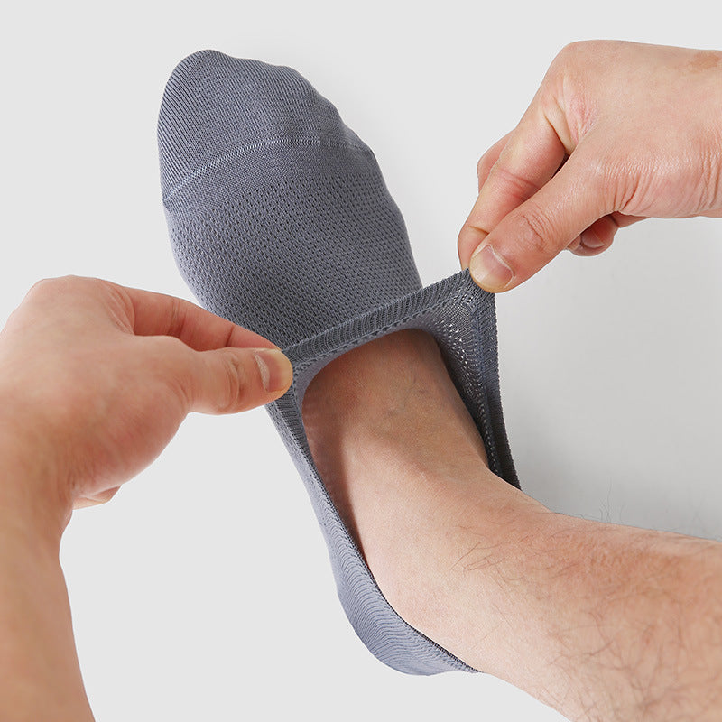 Men's No Show Mesh Cotton Socks Moisture Wicking