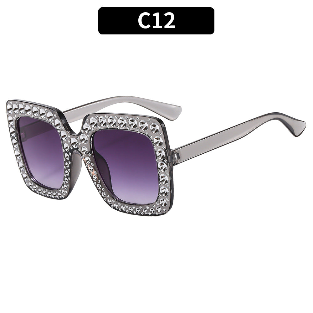 Colorful Gemstone-Embellished Disco Sunglasses Retro Style