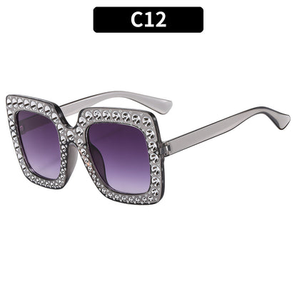 Colorful Gemstone-Embellished Disco Sunglasses Retro Style