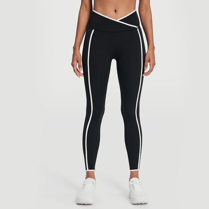High-Waisted Color-Block Leggings Set for Women