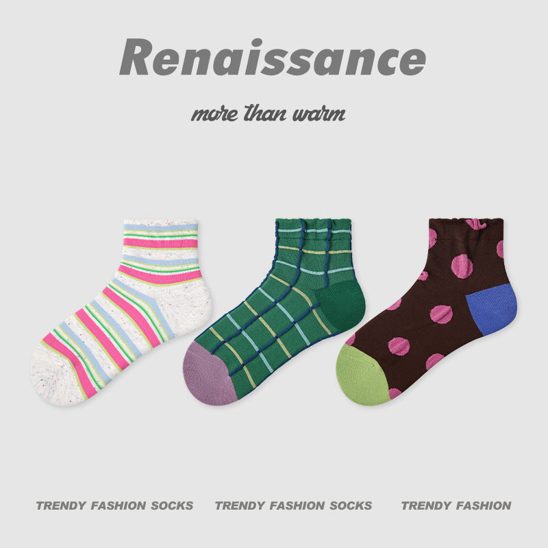 Socks Bubble Cuff Combed Cotton Breathable Casual