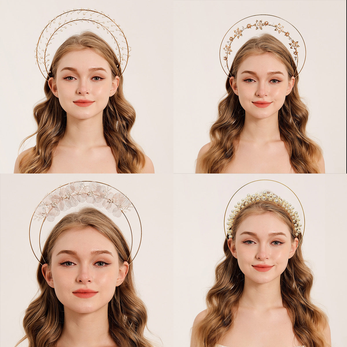 Handcrafted Multi-Layer Floral Crown Hairband for Women
