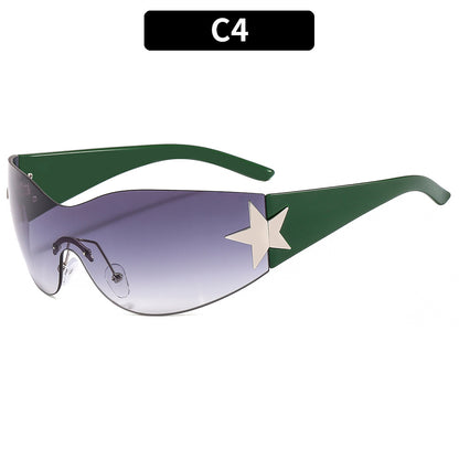 Y2K Star Design Aviator Sunglasses UV400 Protection