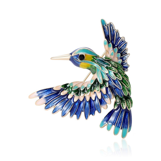 Alloy Enamel Hummingbird Music Note Brooch For Women