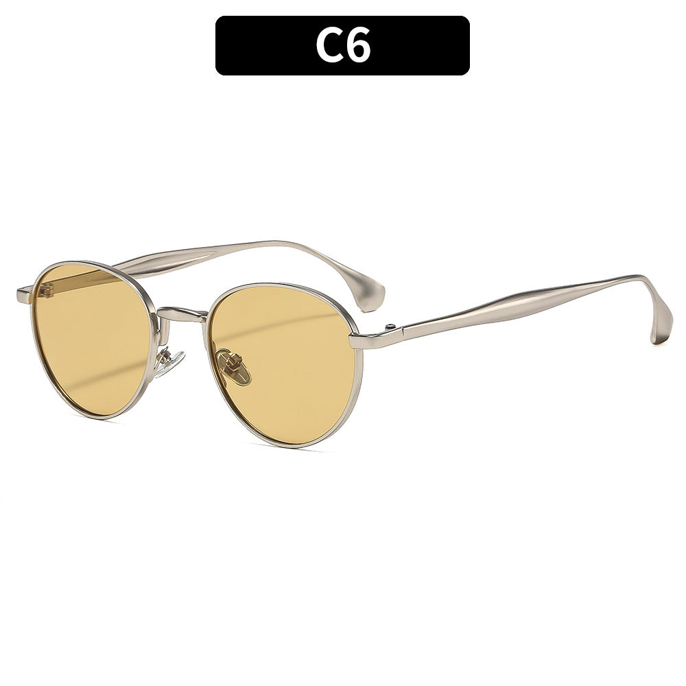 New Metal Round Frame Sunglasses Stylish UV400 Protection