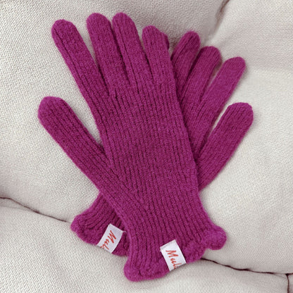 Wool Fingerless Touchscreen Gloves Warm Mittens for Women