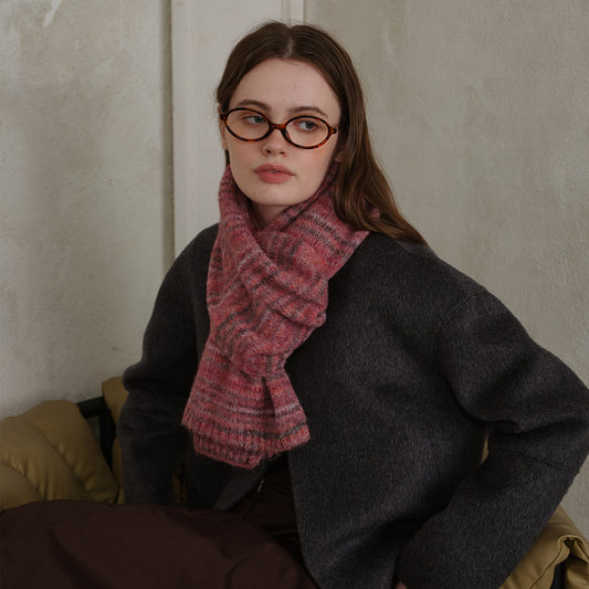 Chic Vintage-Style Wool Blend Scarf for Women