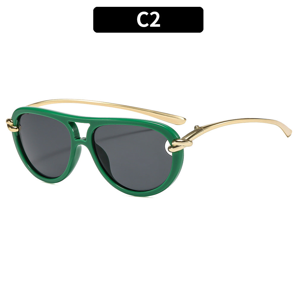 Trendy Knotted Double Beam UV400 Sunglasses