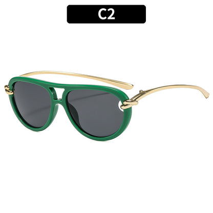 Trendy Knotted Double Beam UV400 Sunglasses