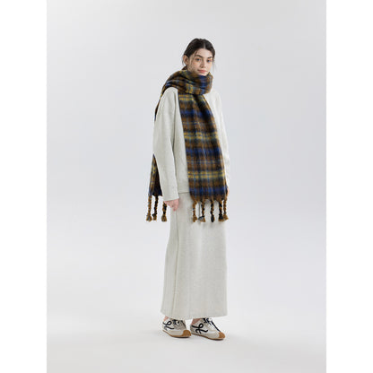 Premium Mixed Color Plaid Scarf Cozy Soft Shawl for Men and Women