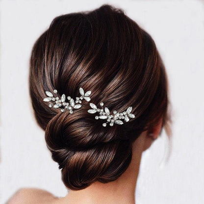 Sparkling Silver U Shaped Bridal Hair Pins Set