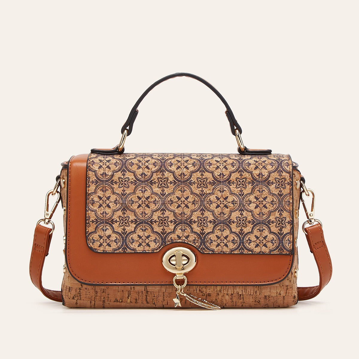 Retro European And American Cork Pattern Handbag