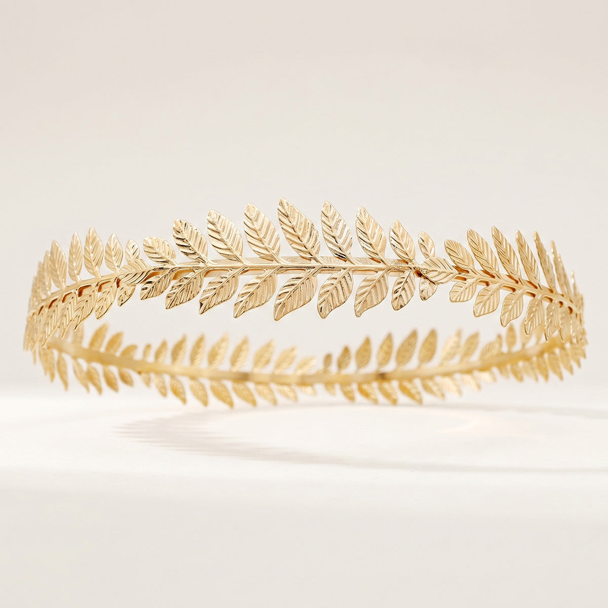 Vintage Greek-Style Gold Olive Leaf Crown Headband for Brides