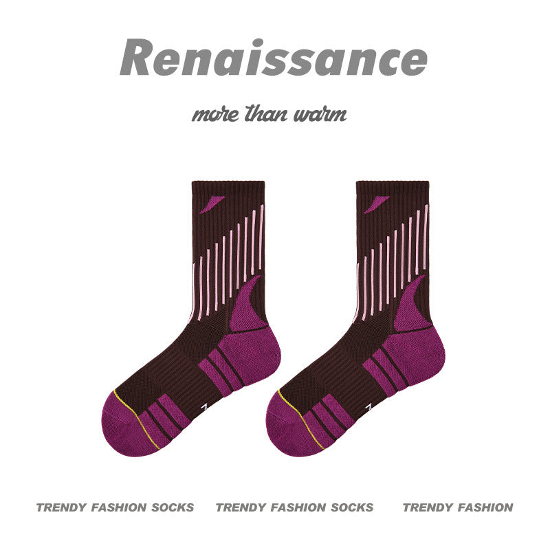 Combed Cotton Colorblock Sport Socks Moisture Wicking