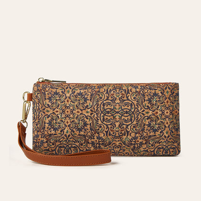 Bohemian Floral Print Zip Wallet for Women