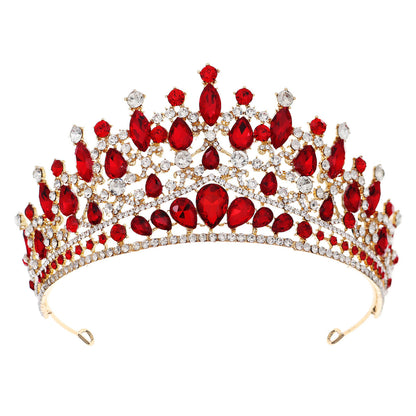 Queen Crown with Crystals for Bride Retro Style Wedding Accessories